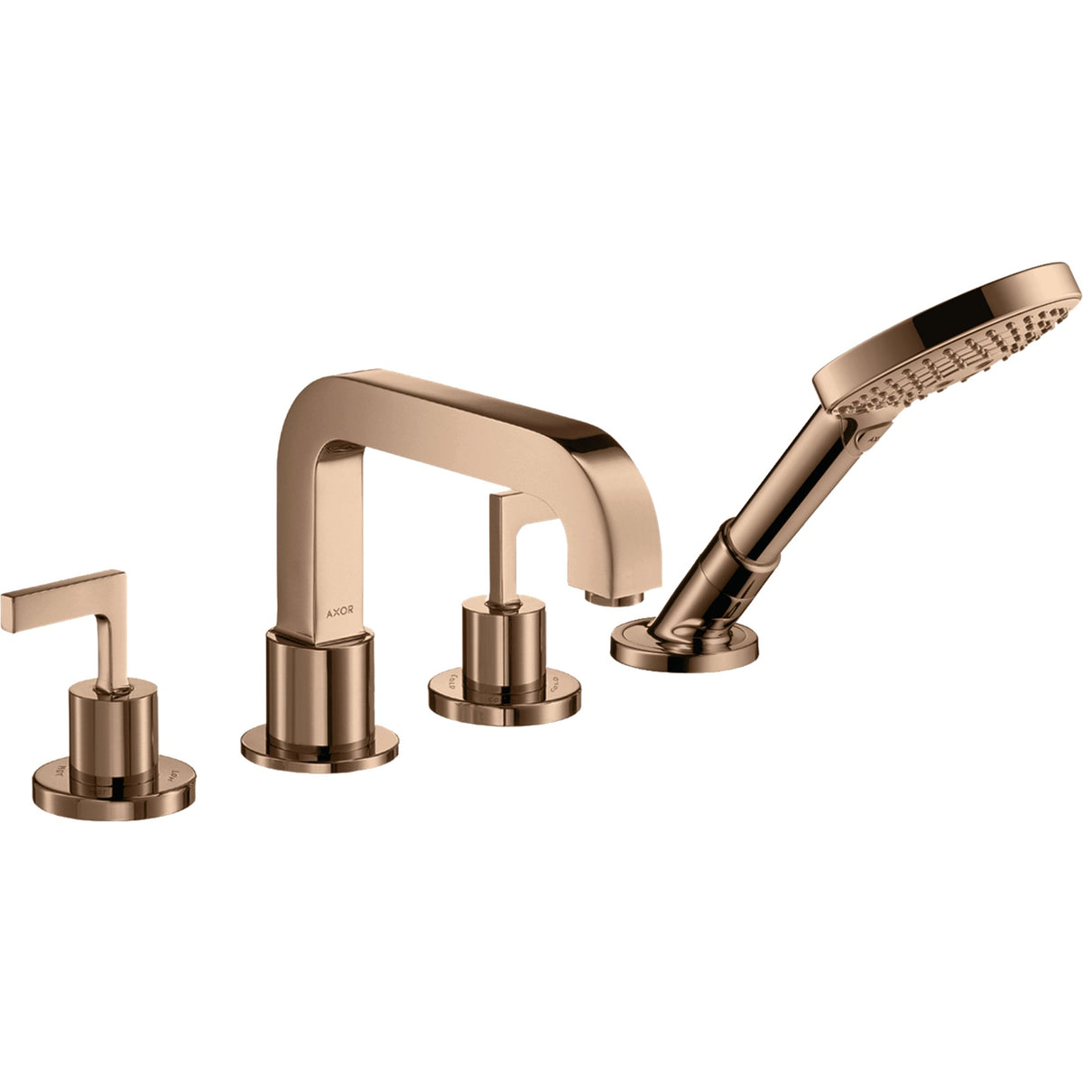 AXOR-Citterio-4-hole-tile-mounted-bath-mixer-with-lever-handles-and-escutcheons-Polished-Red-Gold-39454300