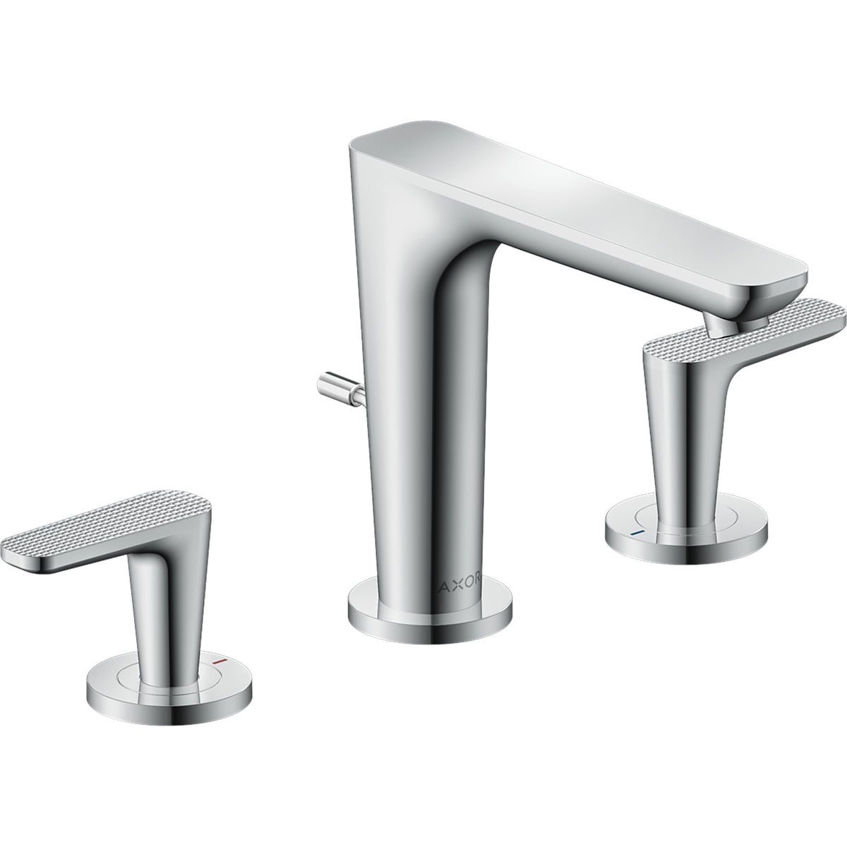 AXOR-Citterio-C-3-hole-basin-mixer-125-with-pop-up-waste-set-cubic-cut-Chrome-49061000