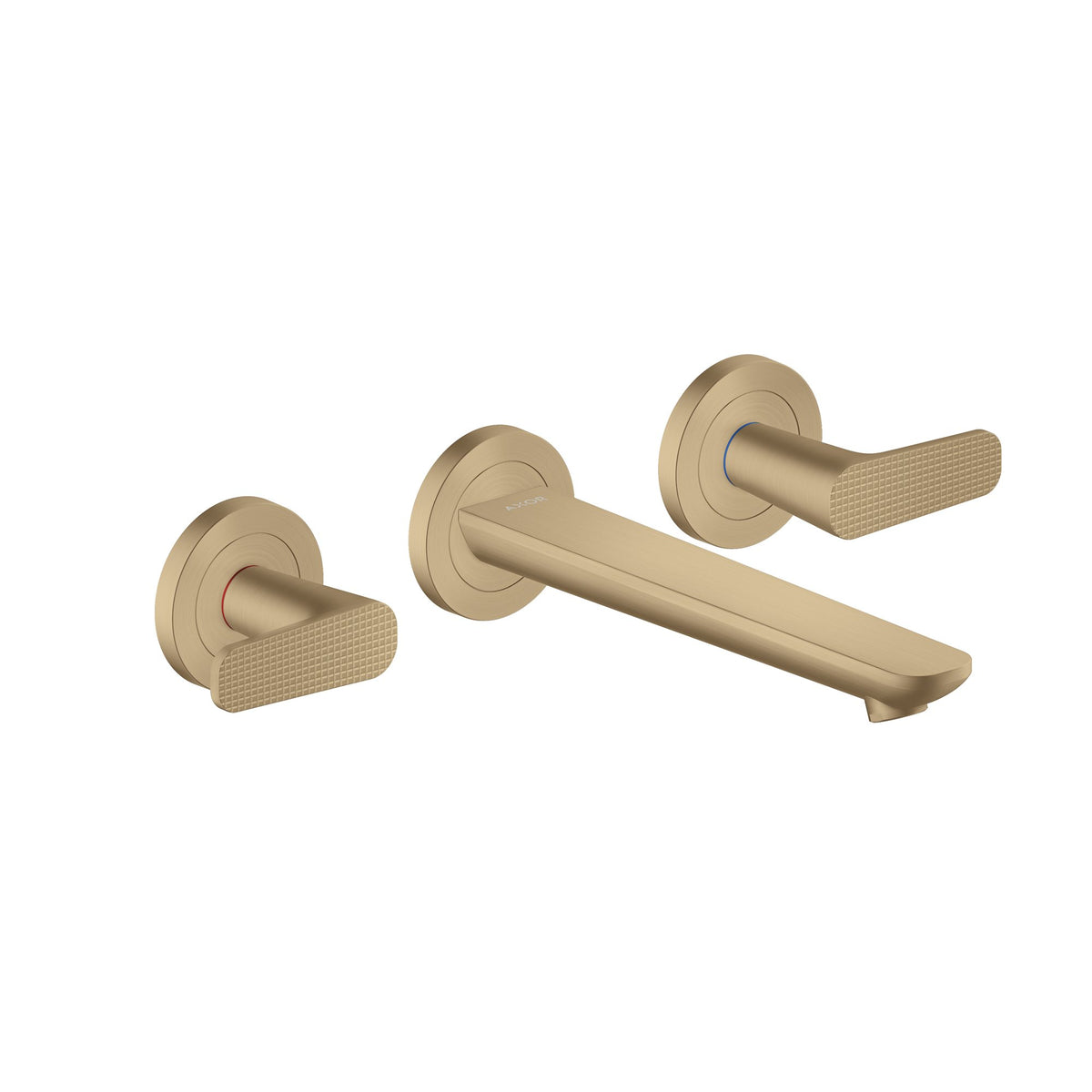 AXOR-Citterio-C-3-hole-basin-mixer-for-concealed-installation-wall-mounted-with-spout-195-mm-cubic-cut-Brushed-Bronze-49071140