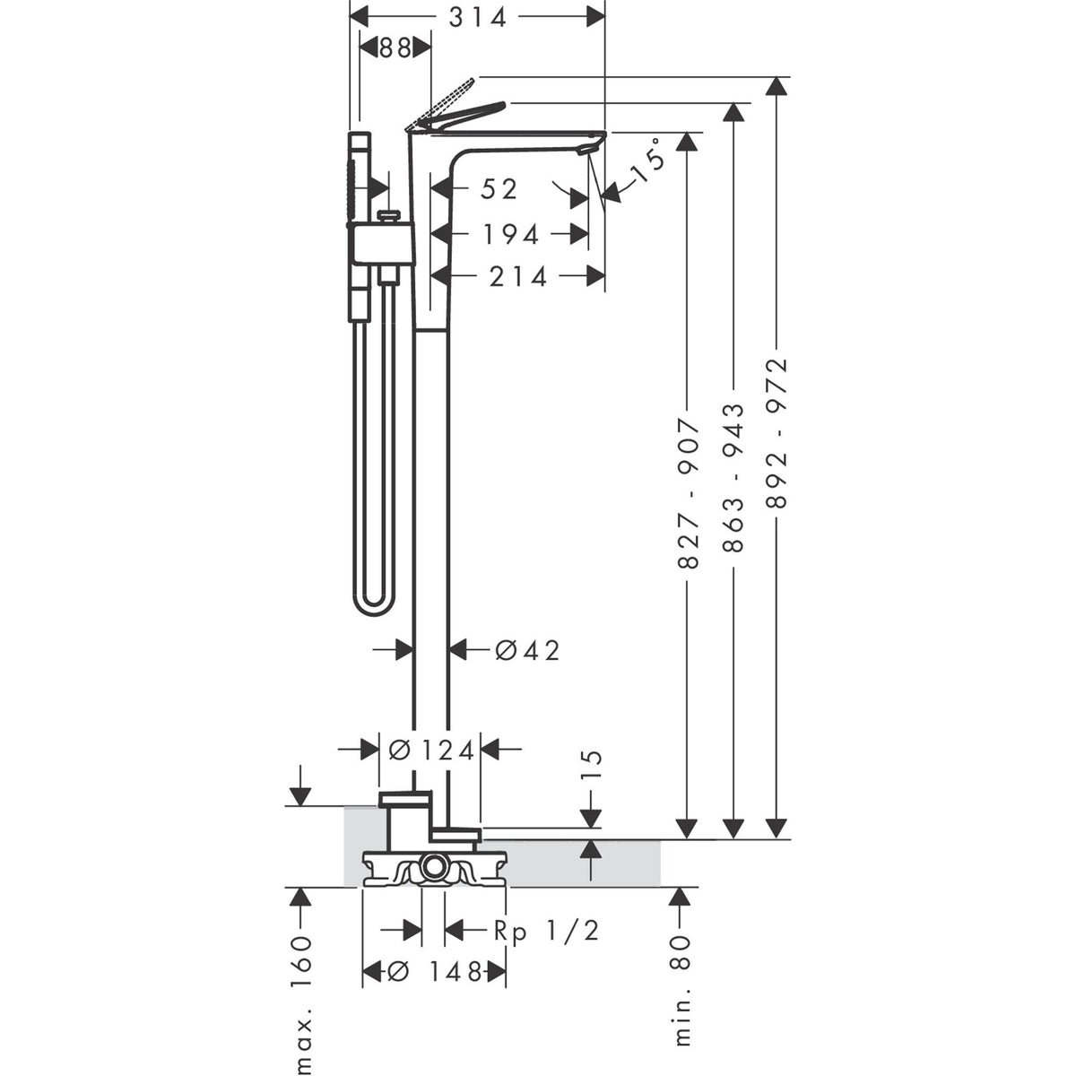 AXOR-Citterio-C-Single-lever-bath-mixer-floor-standing-49440-technical-02
