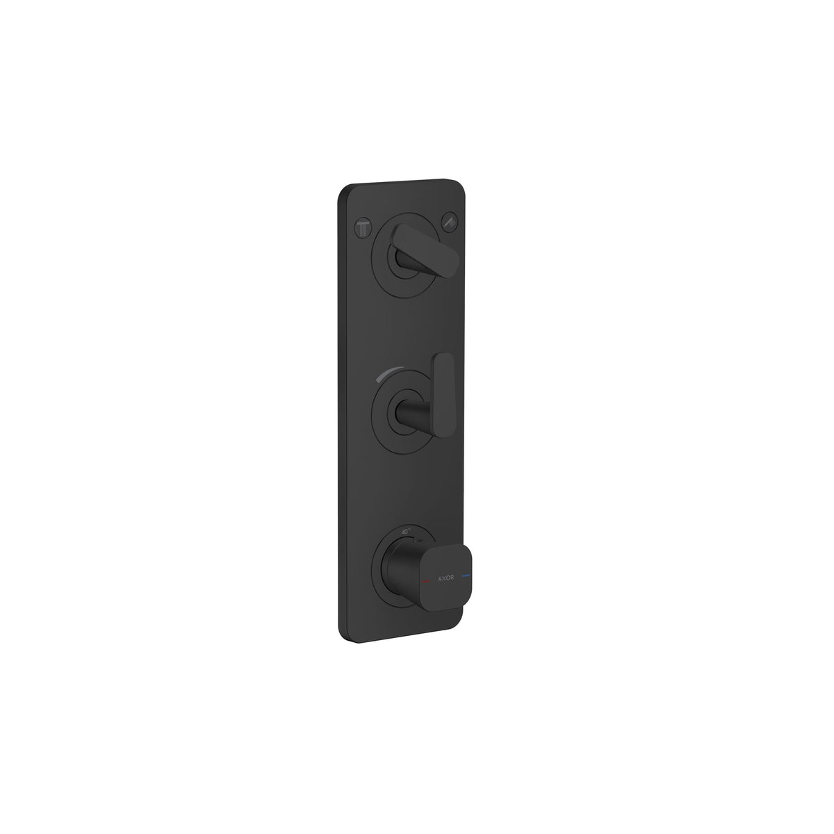 AXOR-Citterio-C-Thermostatic-module-380-120-for-concealed-installation-with-plate-for-2-functions-Matt-Black-49700670