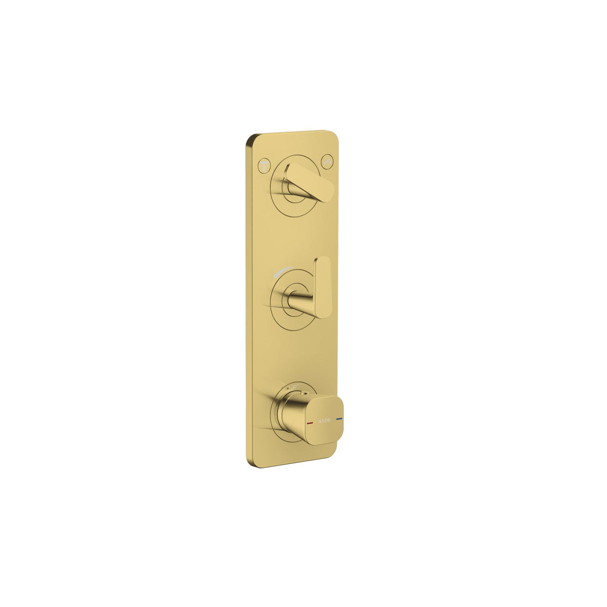 AXOR-Citterio-C-Thermostatic-module-380-120-for-concealed-installation-with-plate-for-2-functions-Polished-Gold-Optic-49700990
