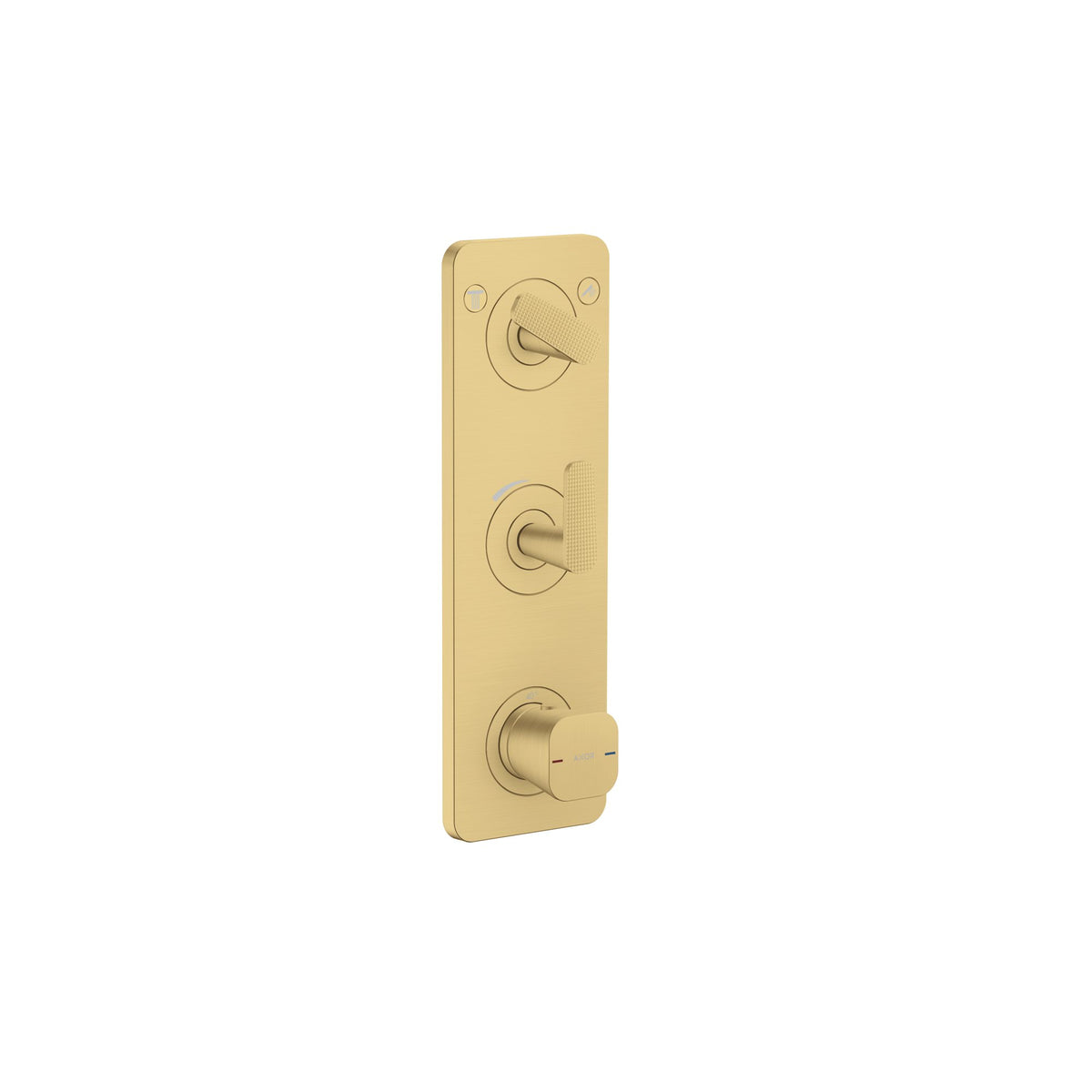 AXOR-Citterio-C-Thermostatic-module-380-120-for-concealed-installation-with-plate-for-2-functions-cubic-cut-Brushed-Gold-Optic-49701250