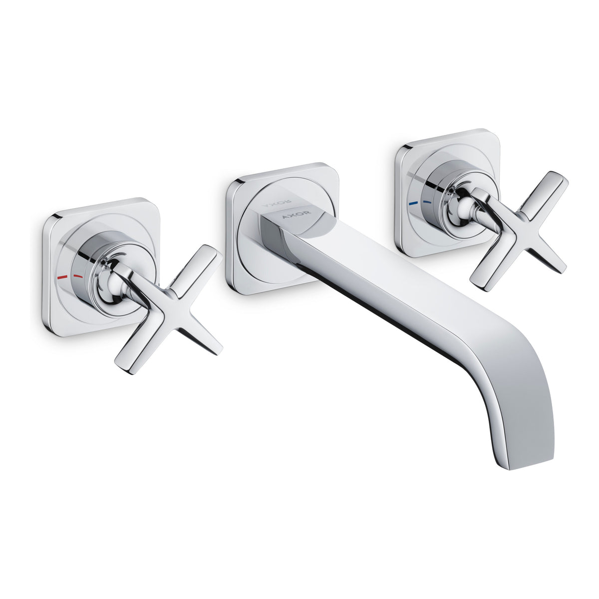 AXOR Citterio E 3-hole basin mixer for concealed installation wall-mounted with spout 220 mm and escutcheons 36107000
