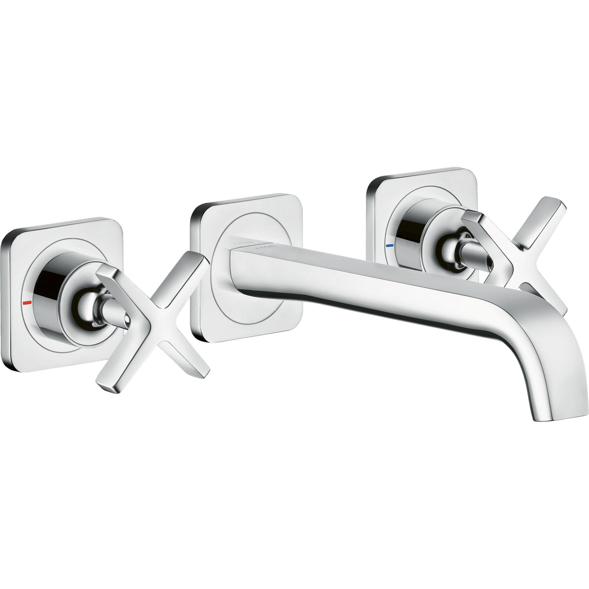 AXOR-Citterio-E-3-hole-basin-mixer-for-concealed-installation-wall-mounted-with-spout-220-mm-and-escutcheons-Chrome-36107000