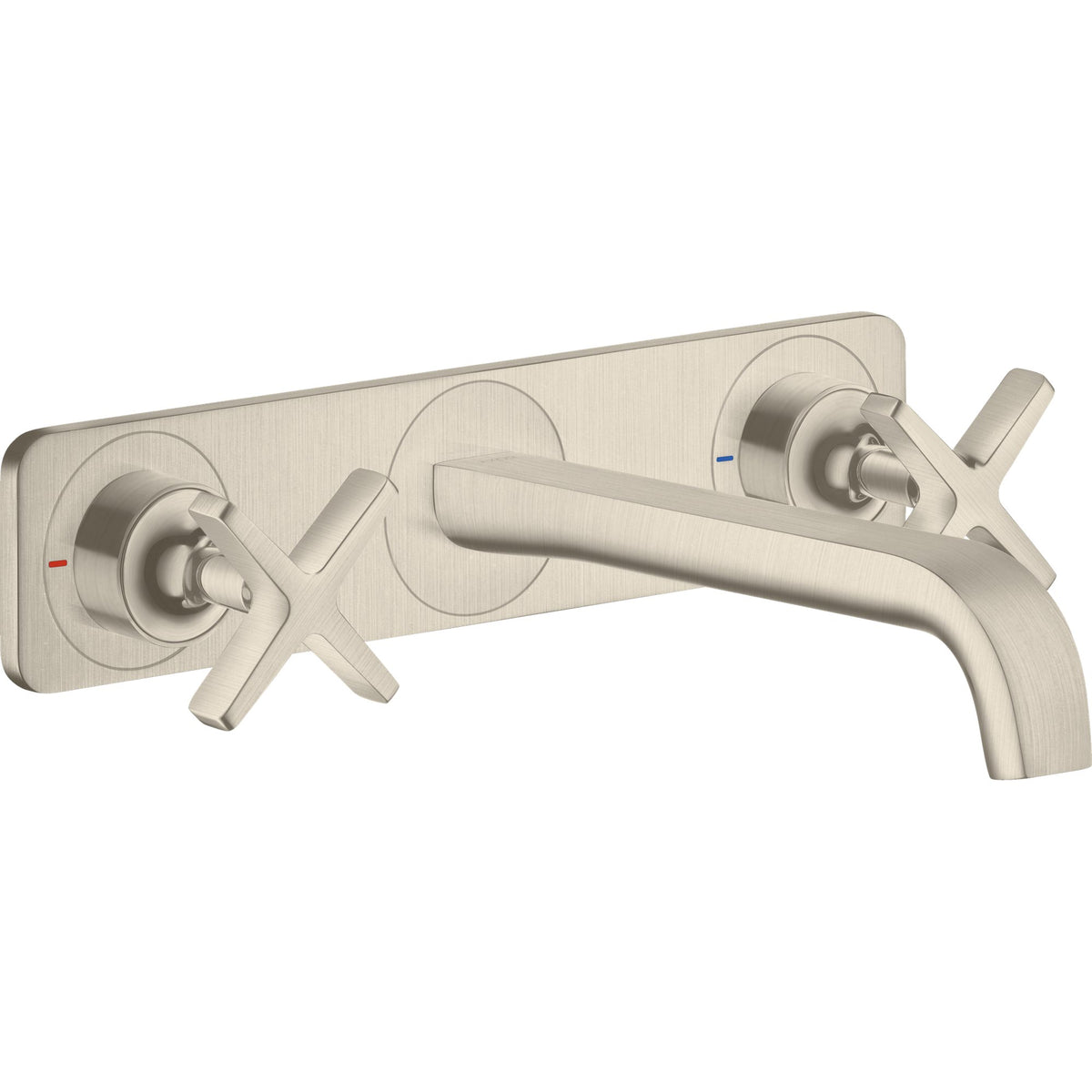 AXOR-Citterio-E-3-hole-basin-mixer-for-concealed-installation-wall-mounted-with-spout-220-mm-and-plate-Brushed-Nickel-36115820