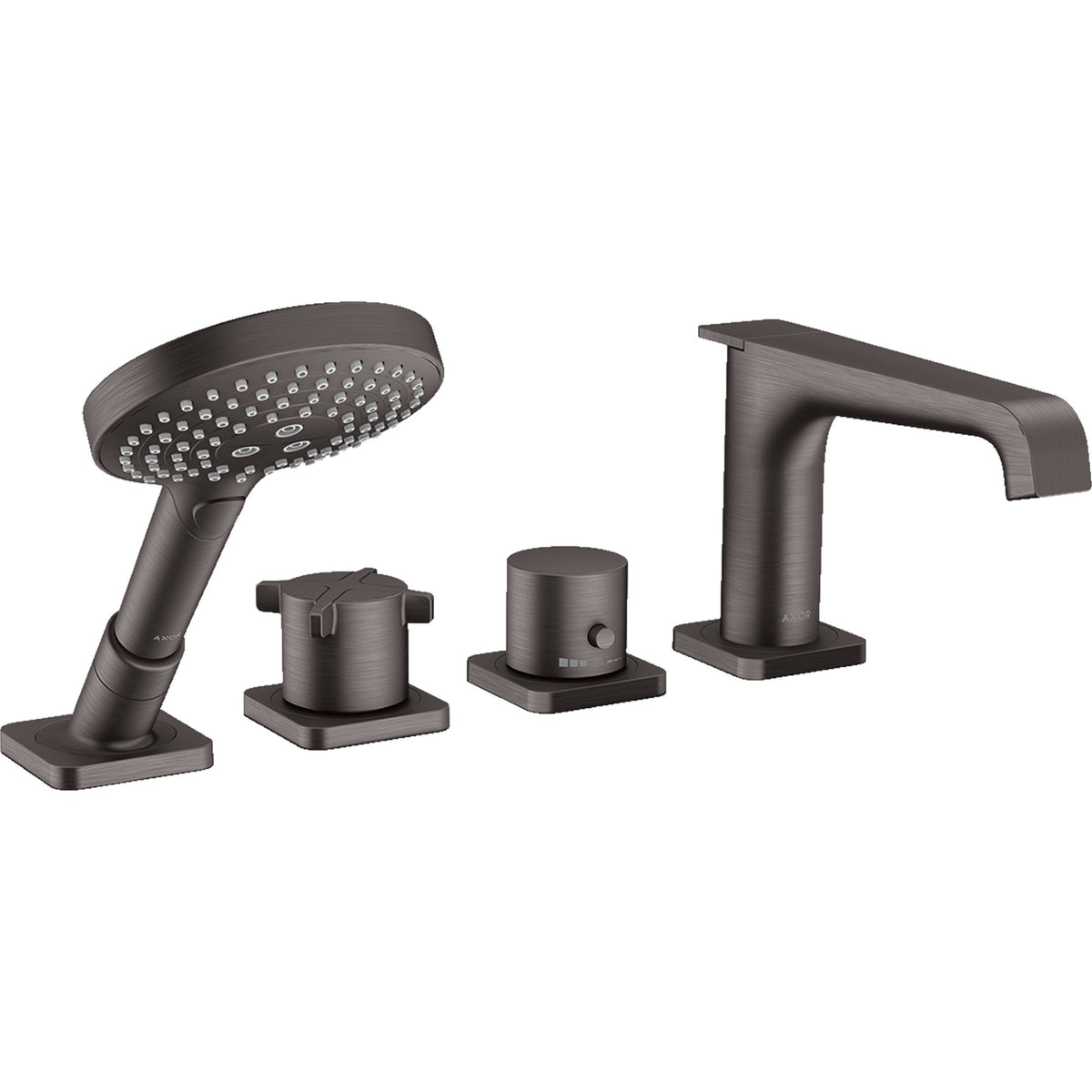 AXOR-Citterio-E-4-hole-rim-mounted-thermostatic-bath-mixer-Brushed-Black-Chrome-36411340