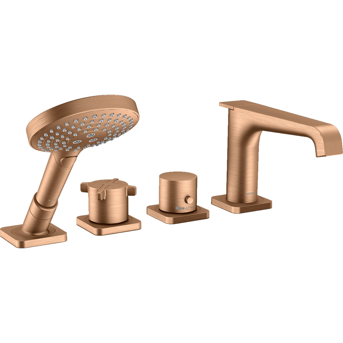 AXOR-Citterio-E-4-hole-rim-mounted-thermostatic-bath-mixer-Brushed-Bronze-36411140