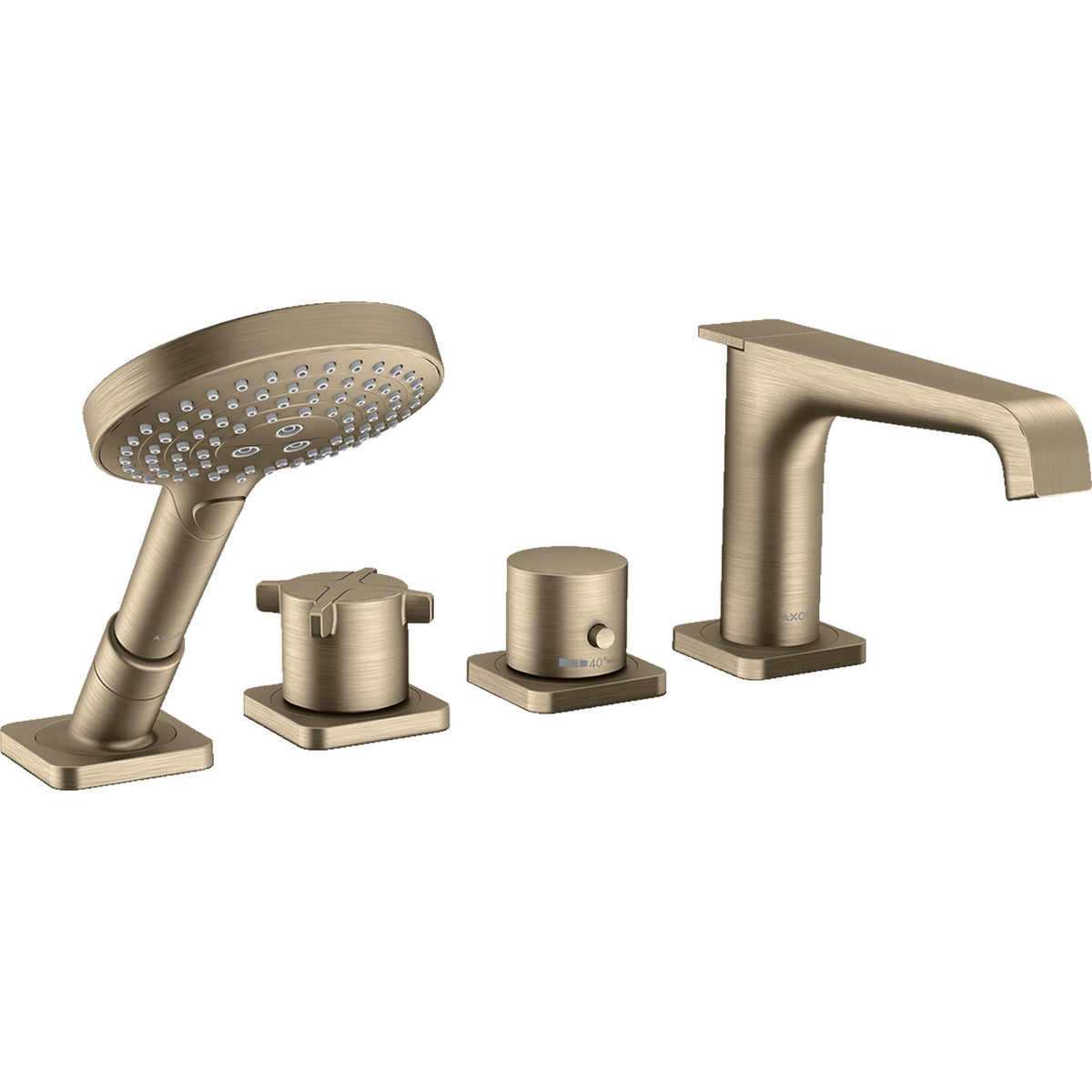 AXOR-Citterio-E-4-hole-rim-mounted-thermostatic-bath-mixer-Brushed-Nickel-36411820