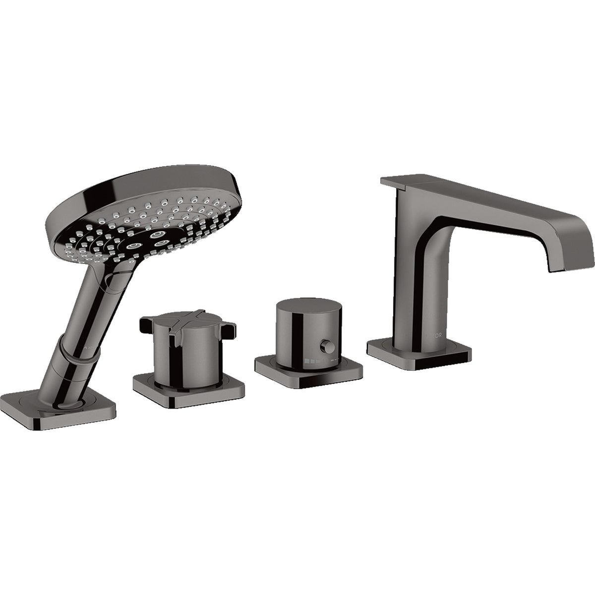 AXOR-Citterio-E-4-hole-rim-mounted-thermostatic-bath-mixer-Polished-Black-Chrome-36411330