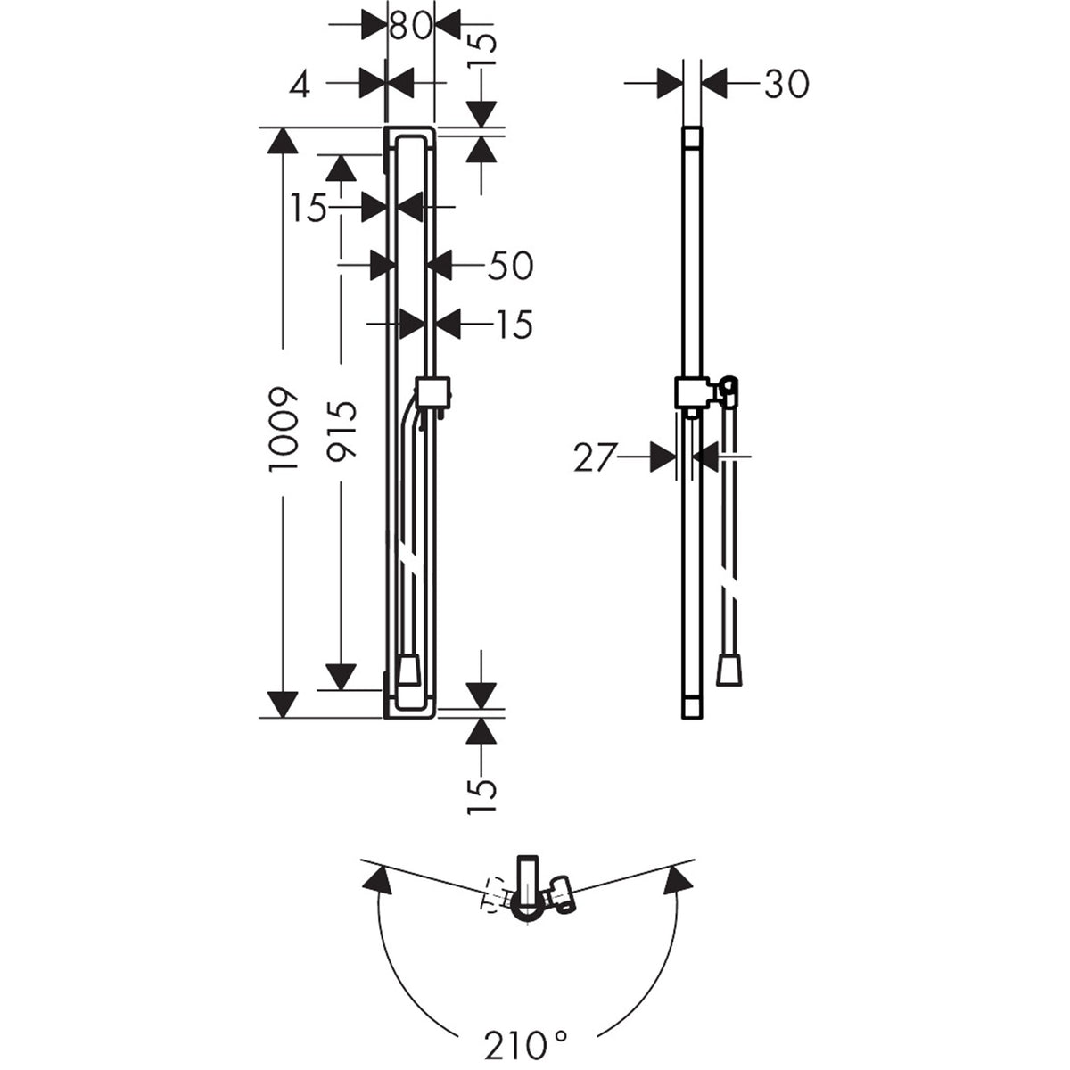 AXOR-Citterio-E-Shower-bar-0-90-m-with-shower-hose-1-60-m-36736-technical-01