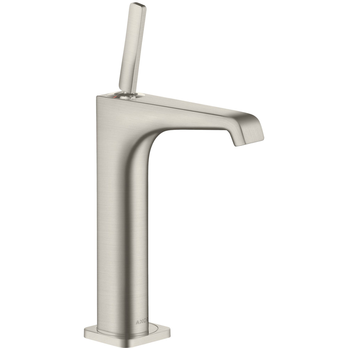 AXOR-Citterio-E-Single-lever-basin-mixer-190-with-pin-handle-for-wash-bowls-with-waste-set-Stainless-Steel-Optic-36103800