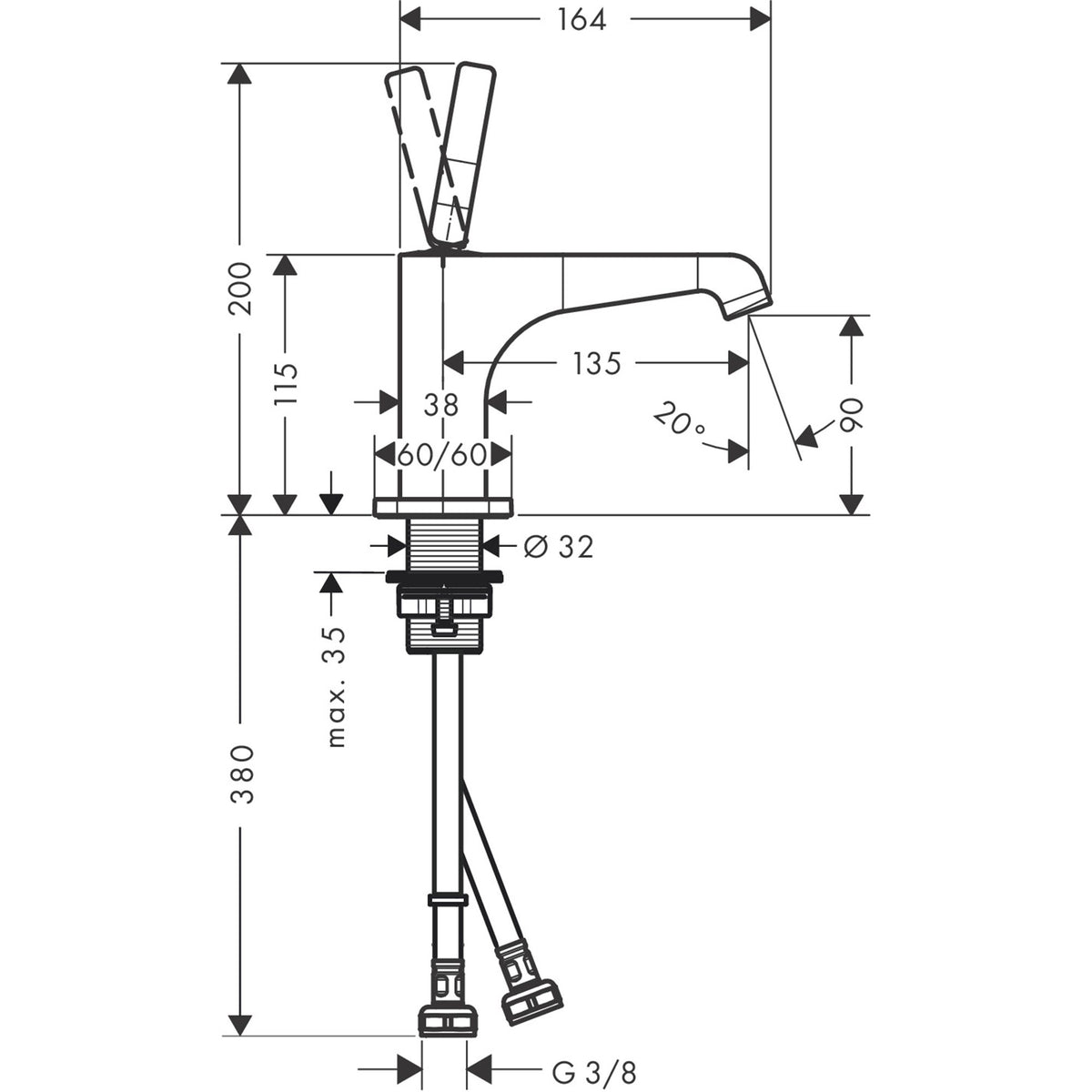 AXOR-Citterio-E-Single-lever-basin-mixer-90-with-pin-handle-for-hand-wash-basins-with-waste-set-36102-technical-01