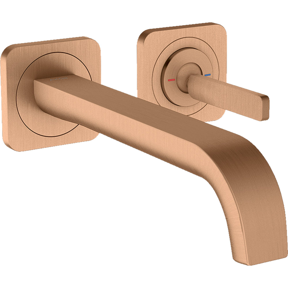 AXOR-Citterio-E-Single-lever-basin-mixer-for-concealed-installation-wall-mounted-with-pin-handle-spout-221-mm-and-escutcheons-Brushed-Bronze-36106140