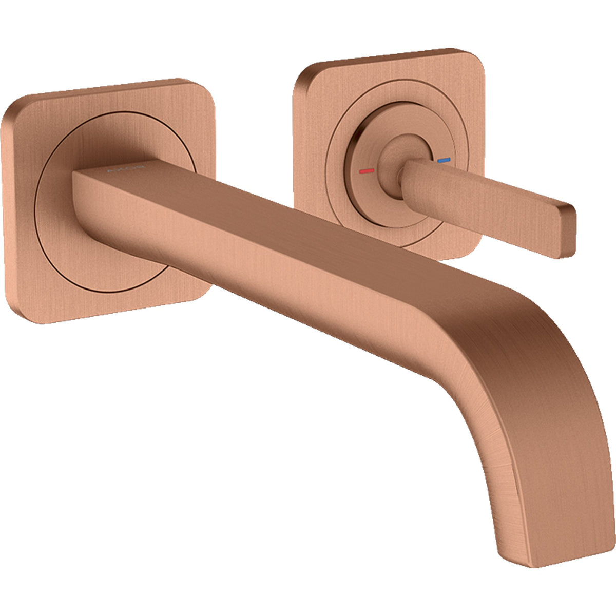 AXOR-Citterio-E-Single-lever-basin-mixer-for-concealed-installation-wall-mounted-with-pin-handle-spout-221-mm-and-escutcheons-Brushed-Red-Gold-36106310