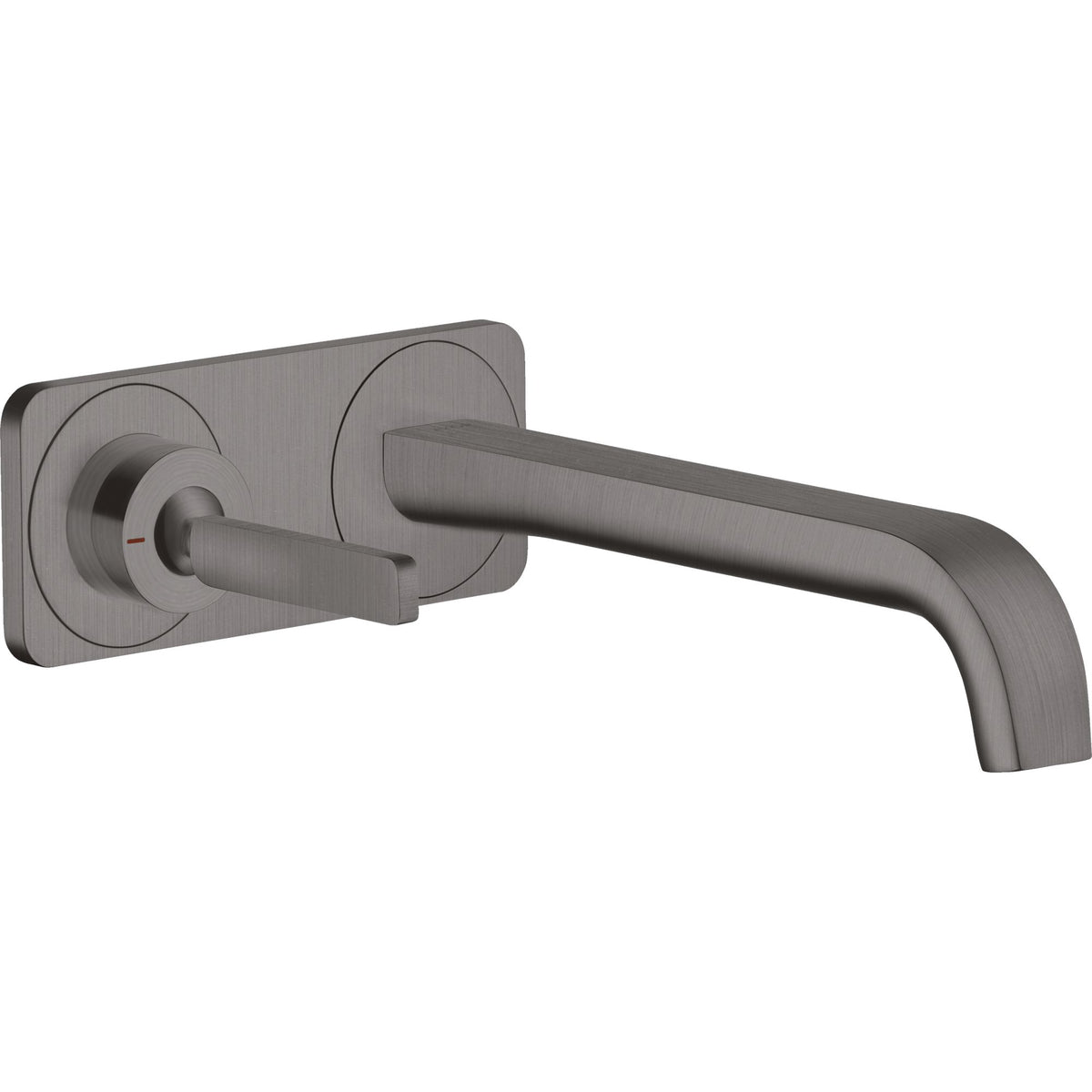 AXOR-Citterio-E-Single-lever-basin-mixer-for-concealed-installation-wall-mounted-with-pin-handle-spout-221-mm-and-plate-Brushed-Black-Chrome-36114340
