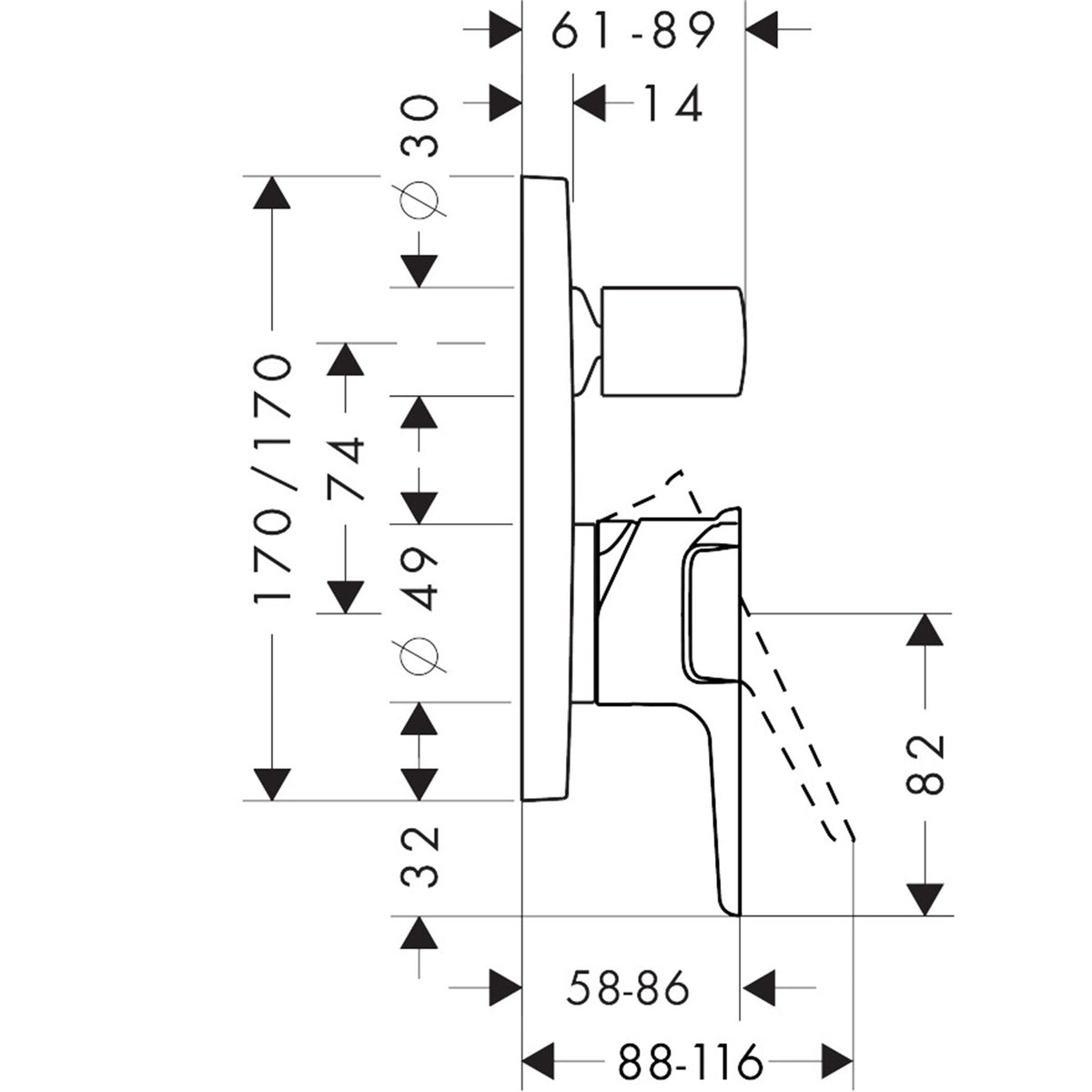 AXOR-Citterio-E-Single-lever-bath-mixer-for-concealed-installation-with-integrated-security-combination-according-to-EN1717-36457-technical-02