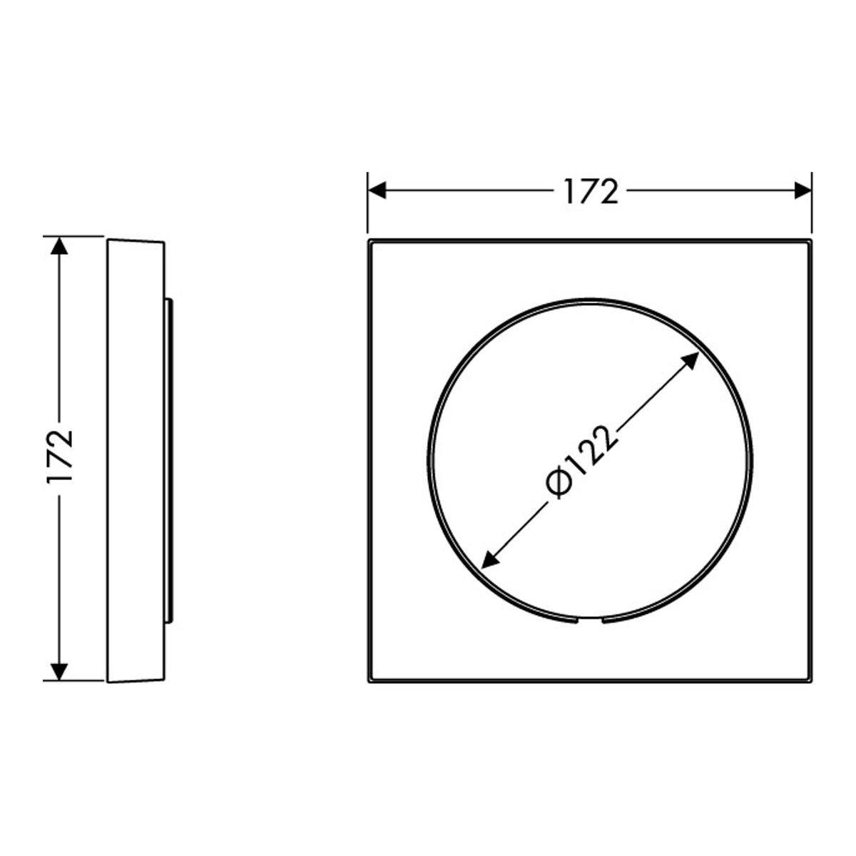 AXOR Citterio Extension element Scale drawing / שרטוט מידות