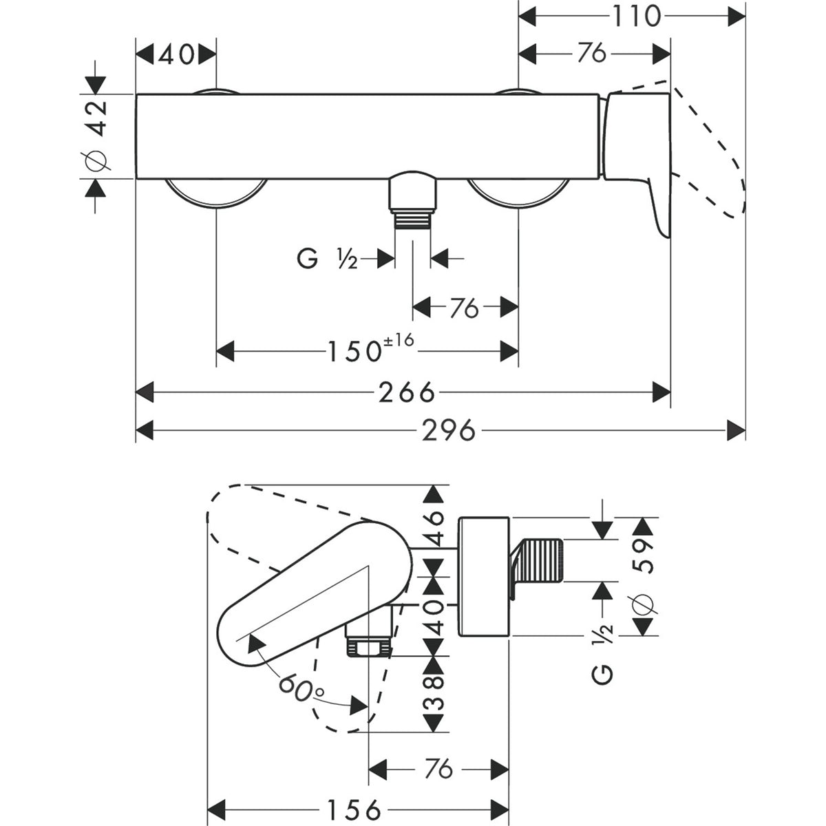AXOR-Citterio-M-Single-lever-shower-mixer-for-exposed-installation-34620-technical-02