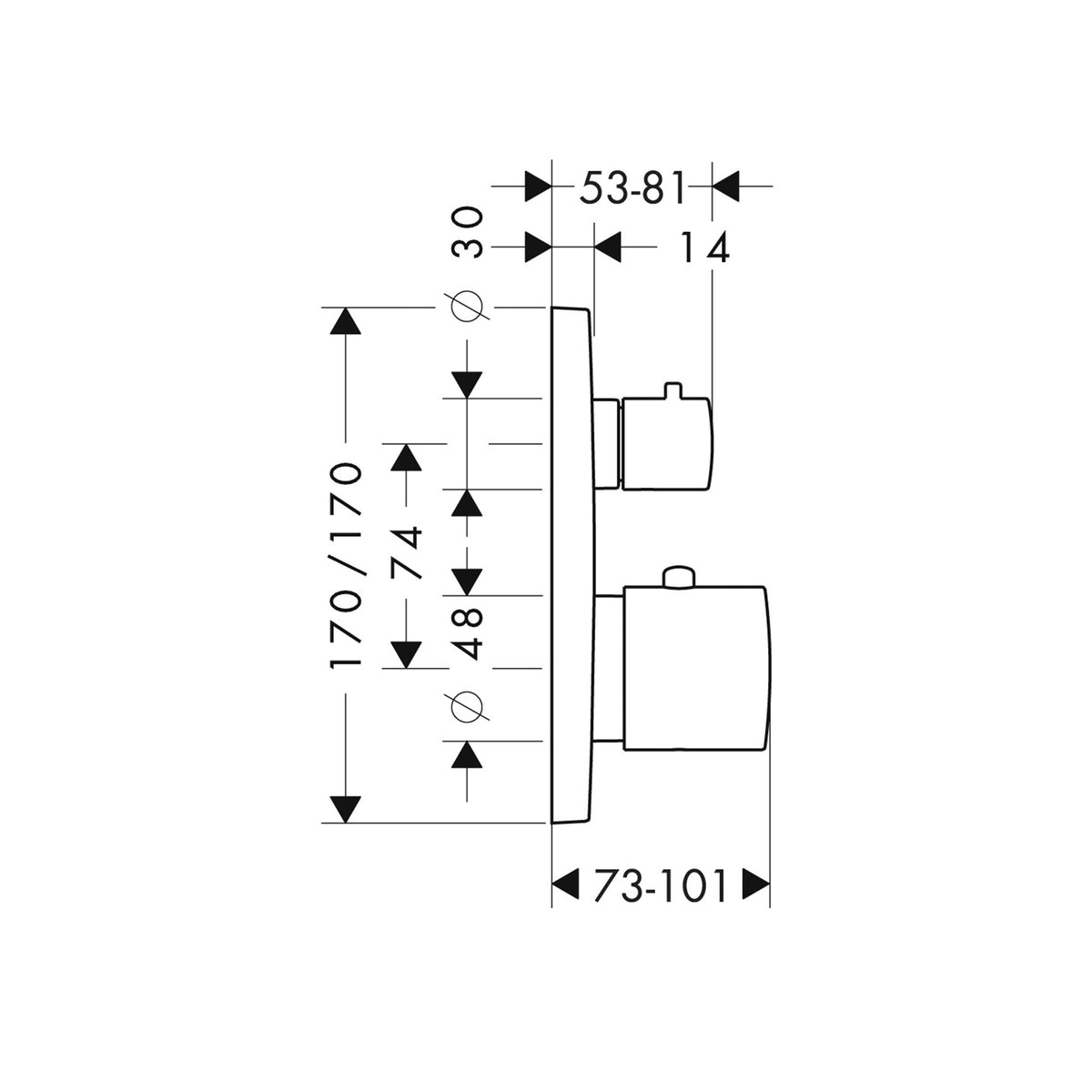 AXOR-Citterio-M-Thermostat-for-concealed-installation-with-shut-off-diverter-valve-34725-technical-01