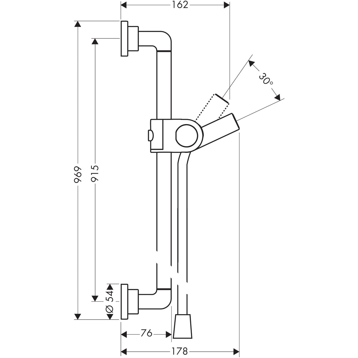 AXOR-Citterio-Shower-bar-0-90-m-with-shower-hose-1-60-m-27831-technical-01