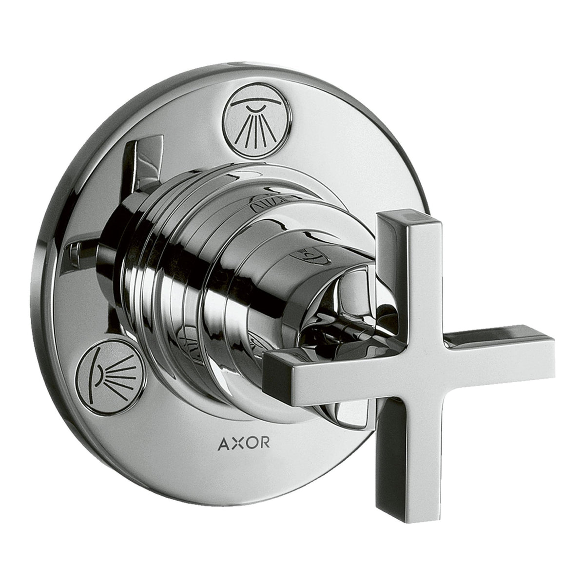 AXOR Citterio Shut off diverter valve Trio Quattro for concealed installation with cross handle Chrome 39925000