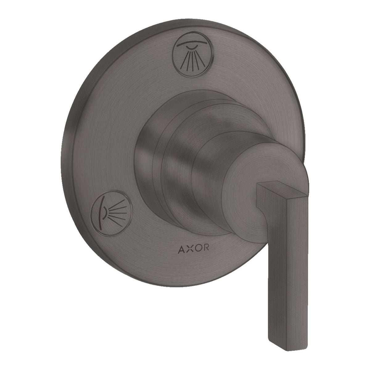 AXOR Citterio Shut off diverter valve Trio Quattro for concealed installation with lever handle Brushed Black Chrome 39920340