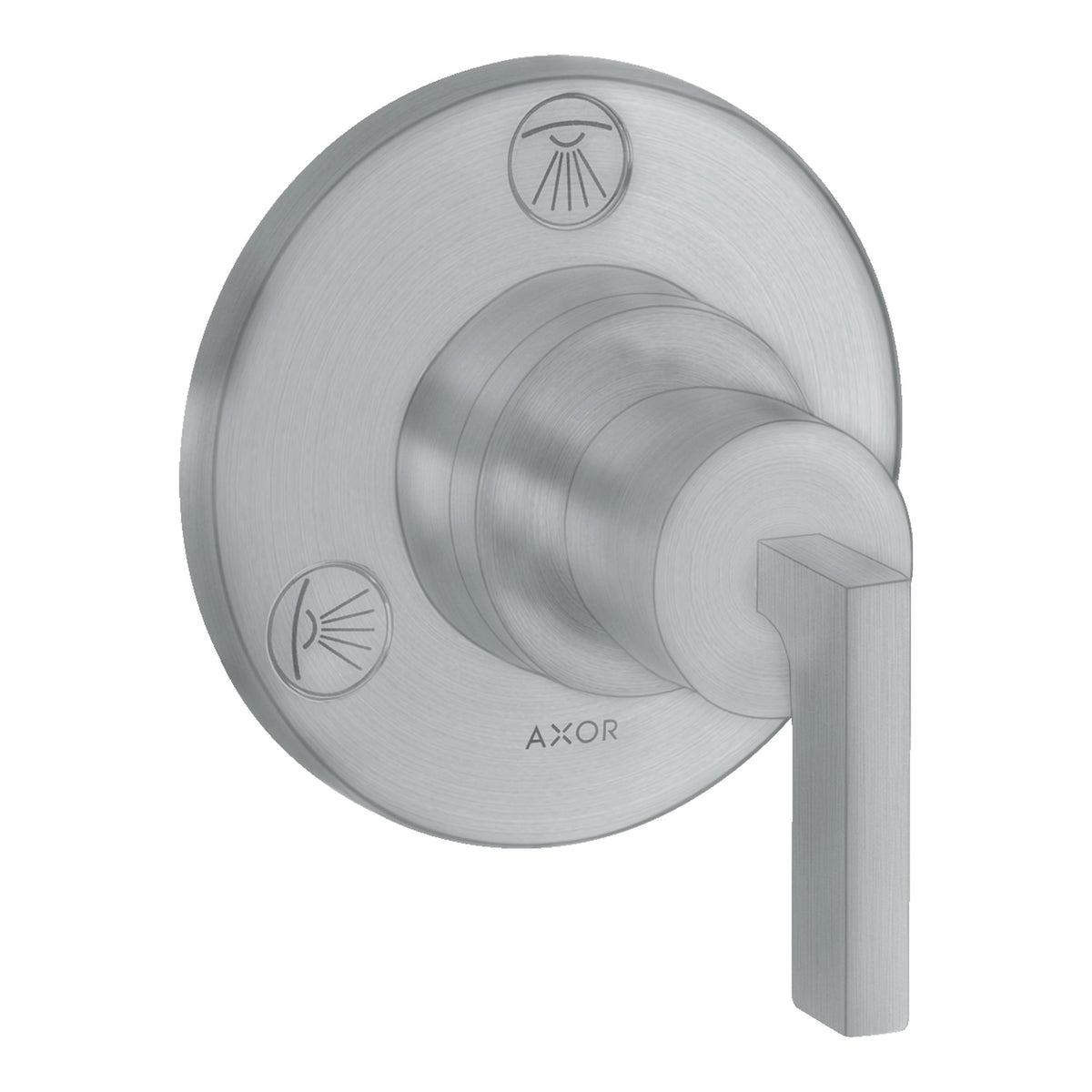 AXOR Citterio Shut off diverter valve Trio Quattro for concealed installation with lever handle Brushed Chrome 39920260