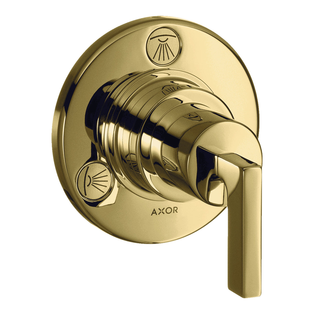 AXOR Citterio Shut off diverter valve Trio Quattro for concealed installation with lever handle Polished Brass 39920930