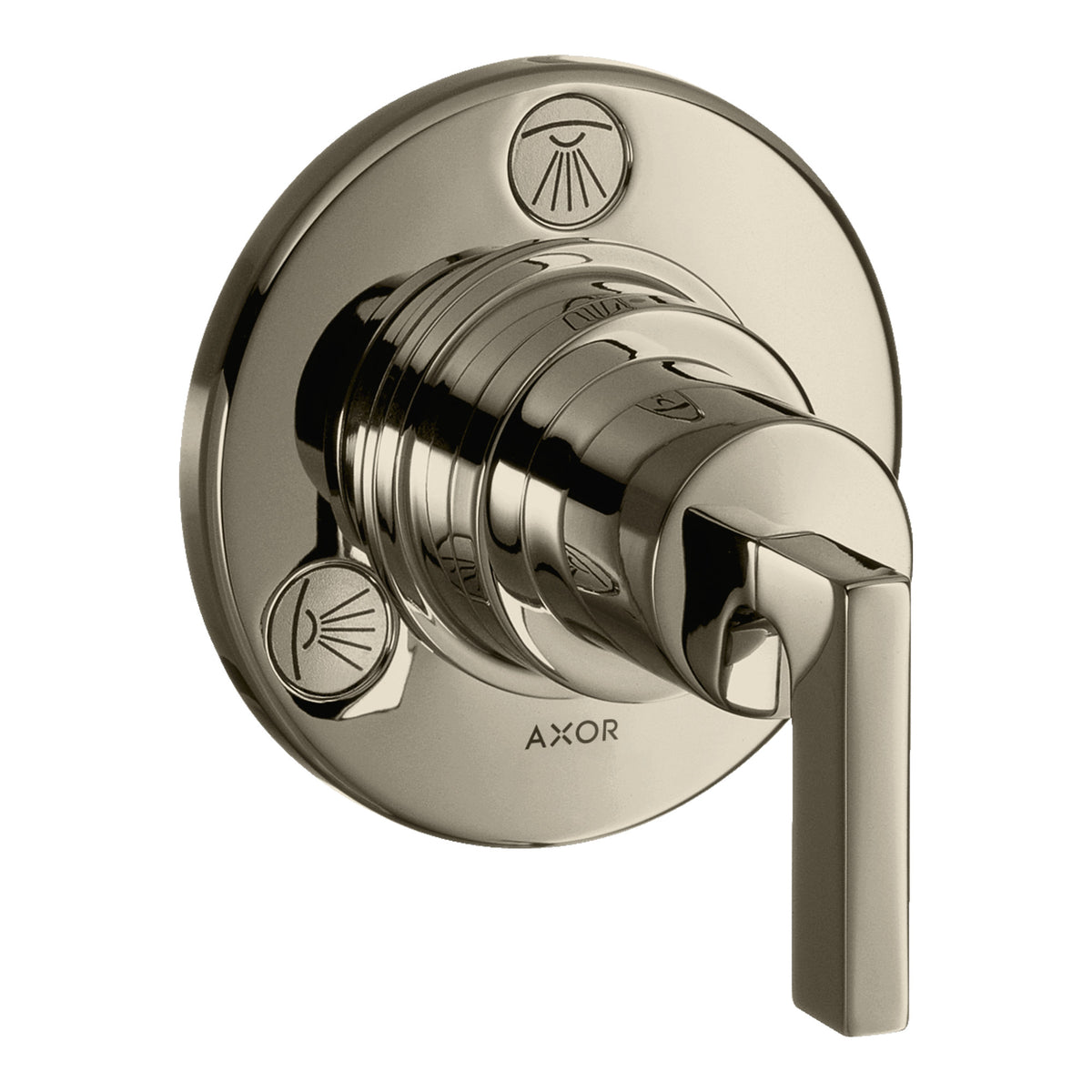 AXOR Citterio Shut off diverter valve Trio Quattro for concealed installation with lever handle Polished Nickel 39920830