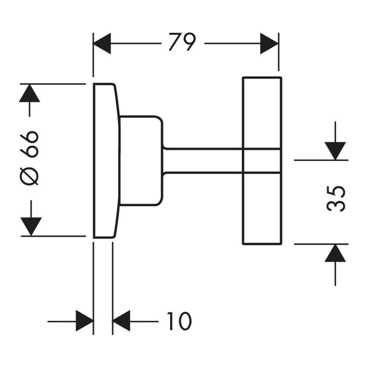 AXOR Citterio Shut off valve for concealed installation with cross handle 39965 technical 01