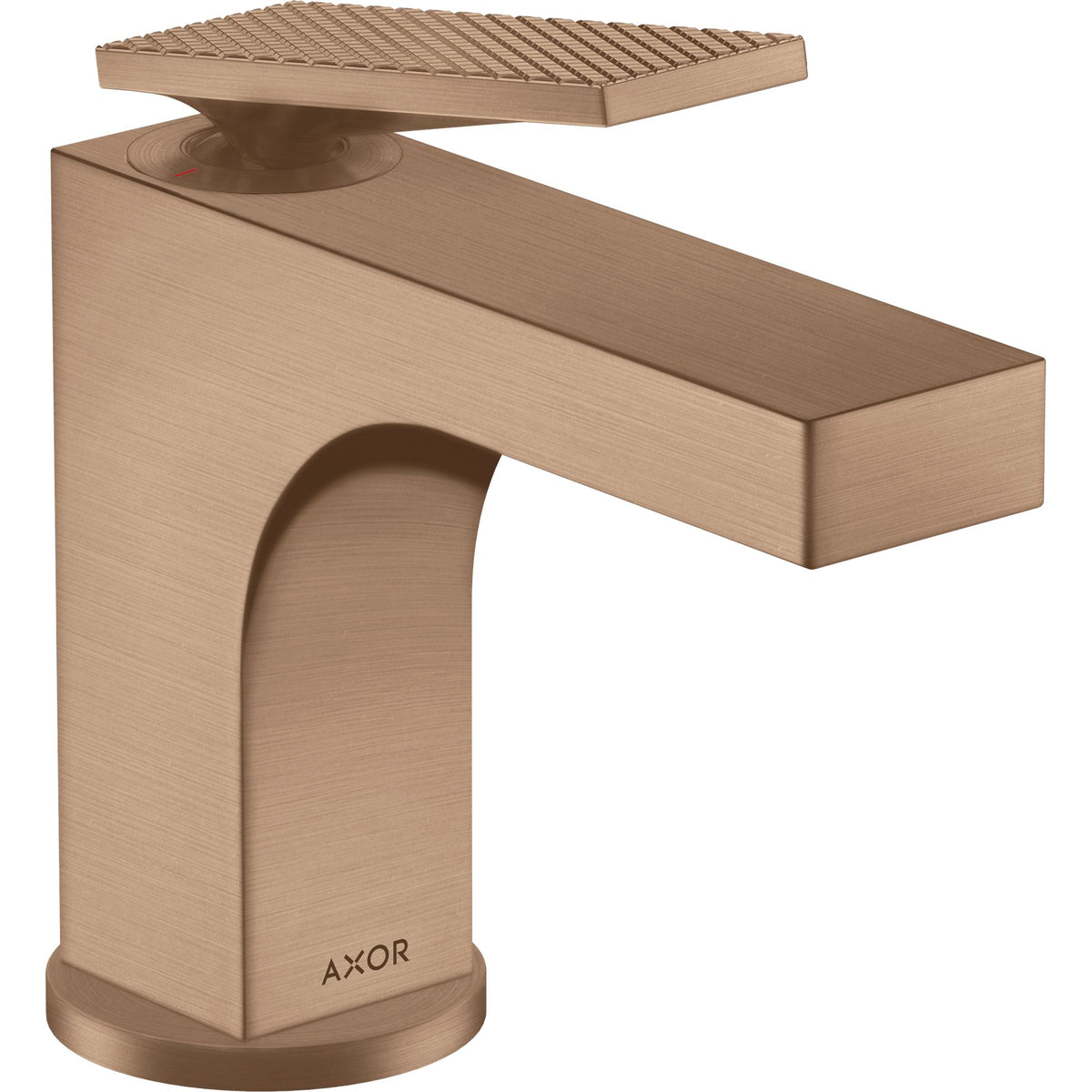 AXOR-Citterio-Single-lever-basin-mixer-90-with-lever-handle-for-hand-wash-basins-with-pop-up-waste-set-rhombic-cut-Brushed-Red-Gold-39001310
