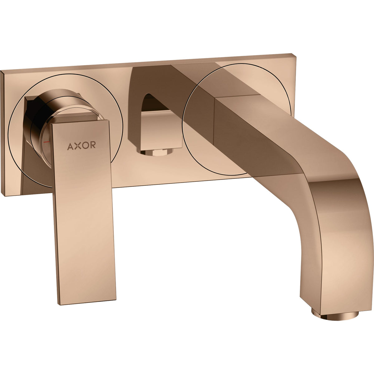 AXOR-Citterio-Single-lever-basin-mixer-for-concealed-installation-wall-mounted-with-lever-handle-spout-220-mm-and-plate-Polished-Red-Gold-39119300