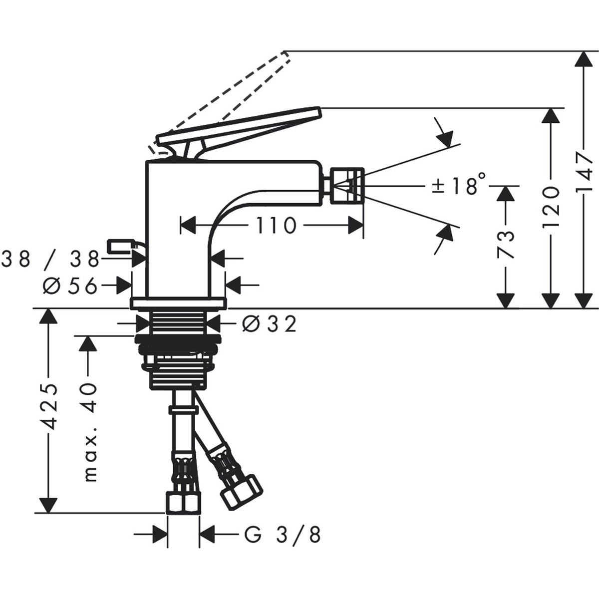 AXOR-Citterio-Single-lever-bidet-mixer-with-lever-handle-and-pop-up-waste-set-39214-technical-01