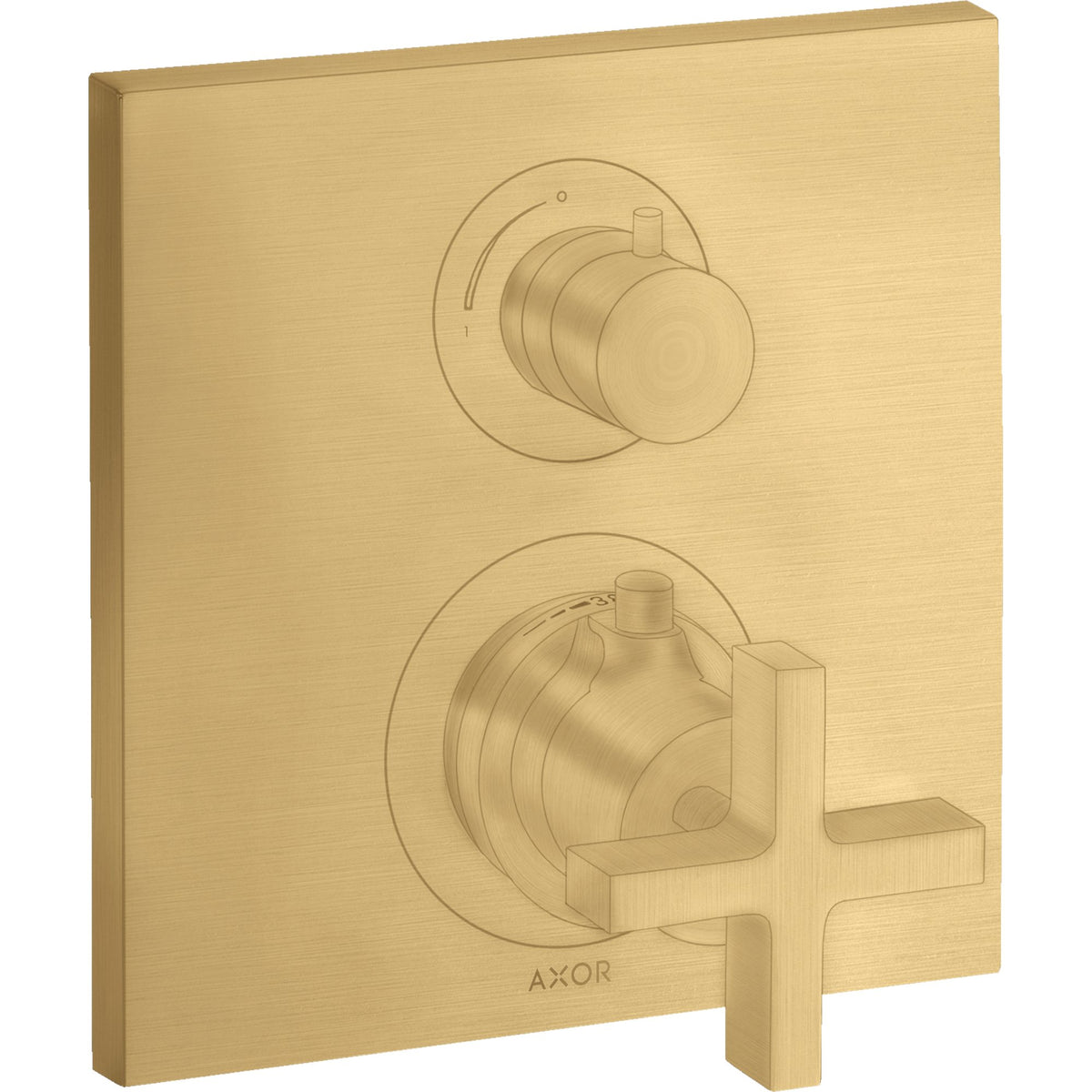 AXOR-Citterio-Thermostat-for-concealed-installation-with-shut-off-valve-and-cross-handle-Brushed-Gold-Optic-39705250