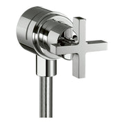 AXOR Citterio Wall outlet stop with non return valve shut off valve and cross handle Chrome 39883000