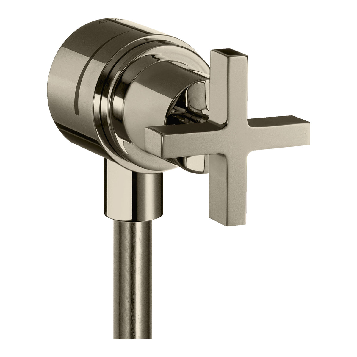 AXOR Citterio Wall outlet stop with non return valve shut off valve and cross handle Polished Nickel 39883830