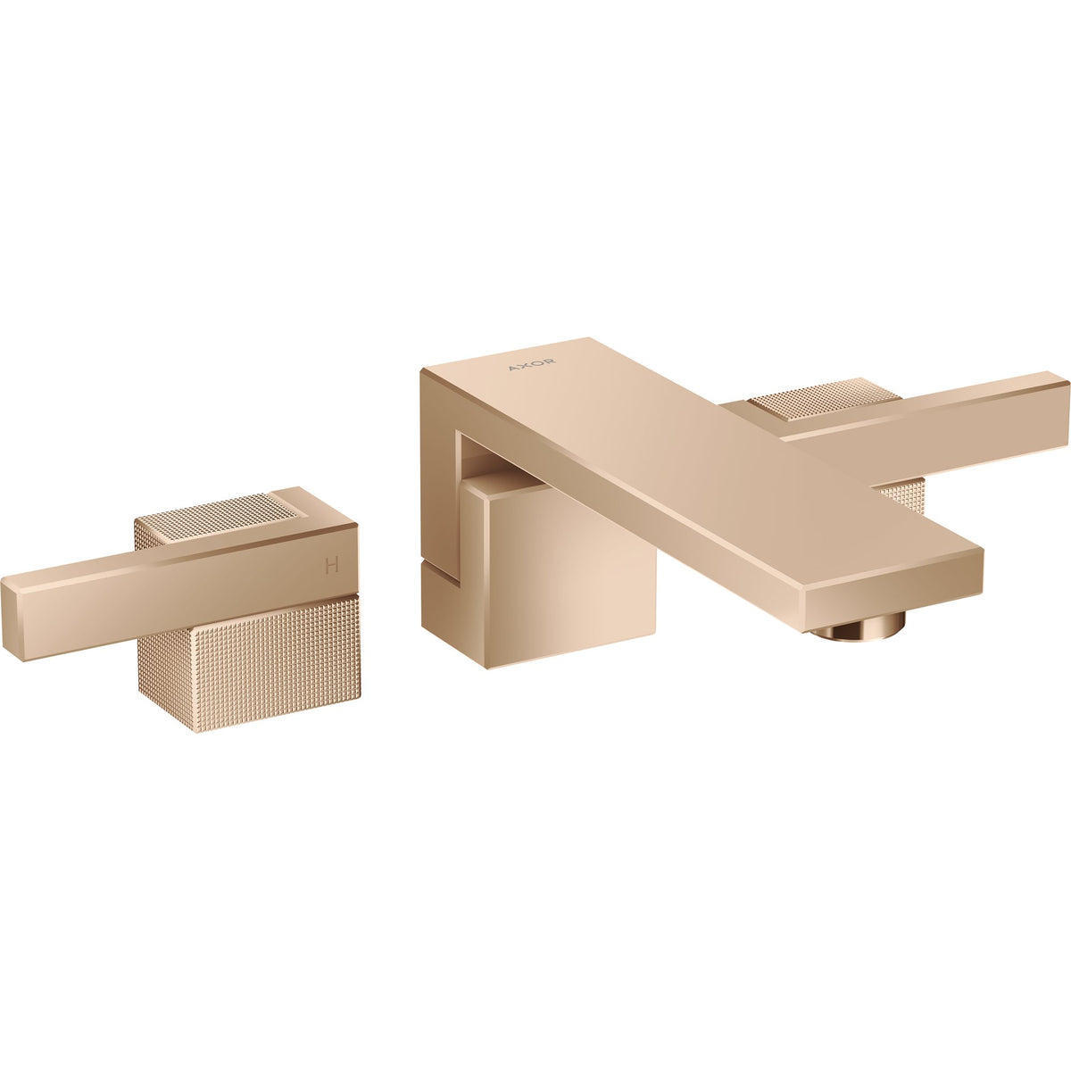 AXOR-Edge-3-hole-basin-mixer-for-concealed-installation-wall-mounted-with-spout-190-mm-and-push-open-waste-set-diamond-cut-Polished-Red-Gold-46061300