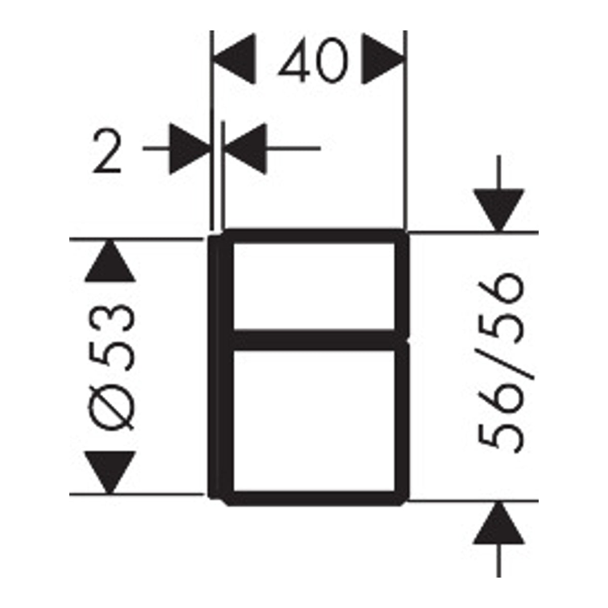 AXOR Edge Shut-off valve for concealed installation - diamond cut Scale drawing / שרטוט מידות