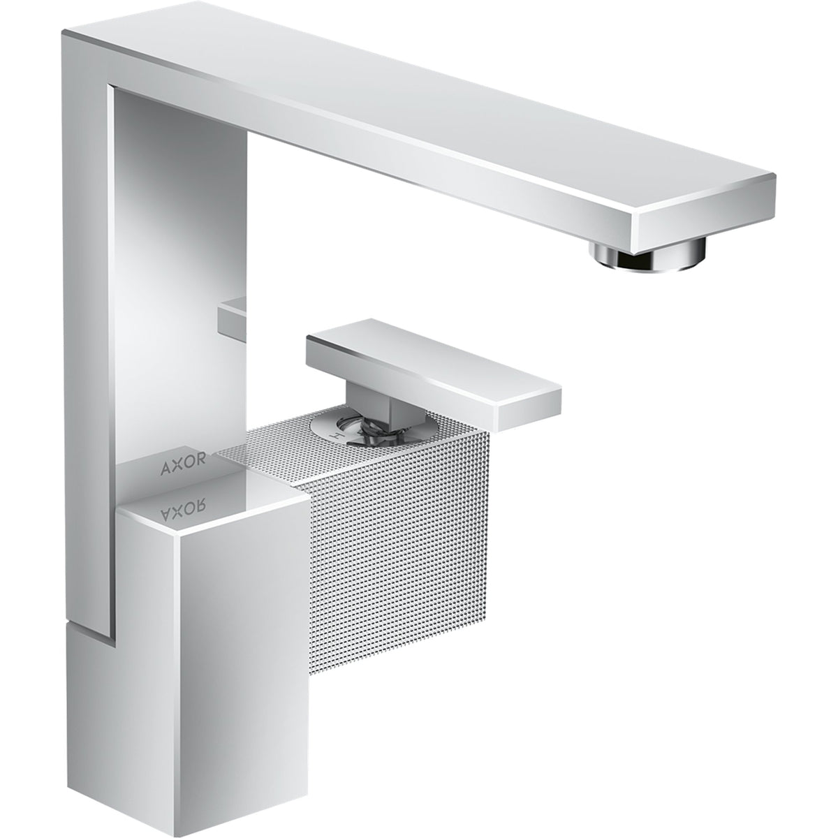 AXOR-Edge-Single-lever-basin-mixer-190-with-push-open-waste-set-diamond-cut-Chrome-46021000