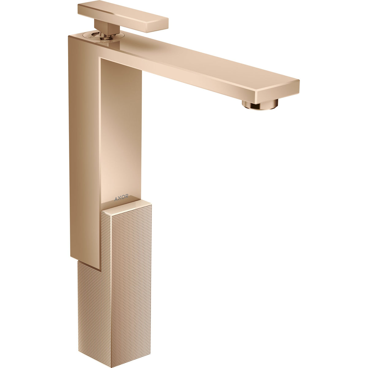 AXOR-Edge-Single-lever-basin-mixer-280-for-wash-bowls-with-push-open-waste-set-diamond-cut-Polished-Red-Gold-46031300