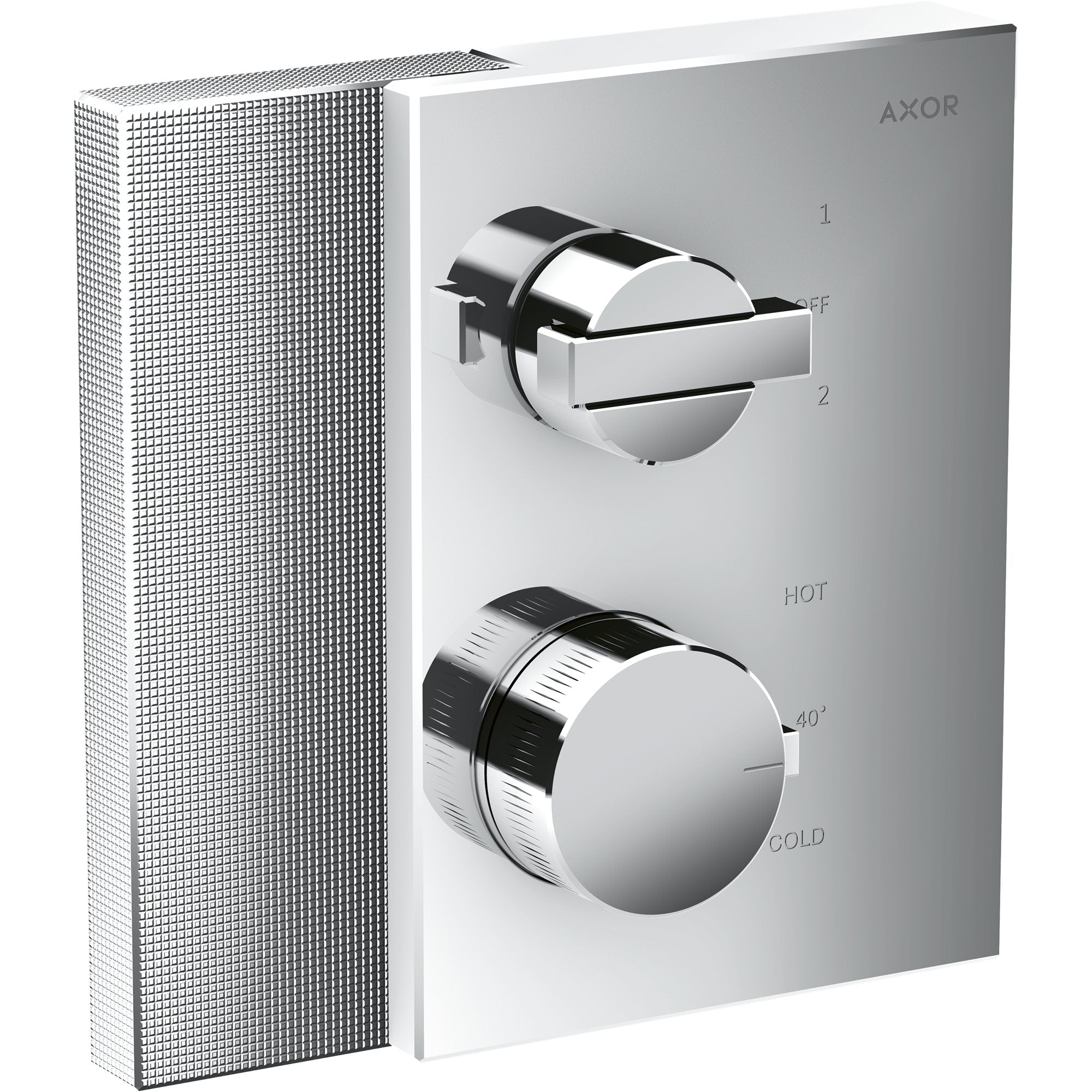 AXOR-Edge-Thermostat-for-concealed-installation-with-shut-off-diverter-valve-diamond-cut-Chrome-46761000
