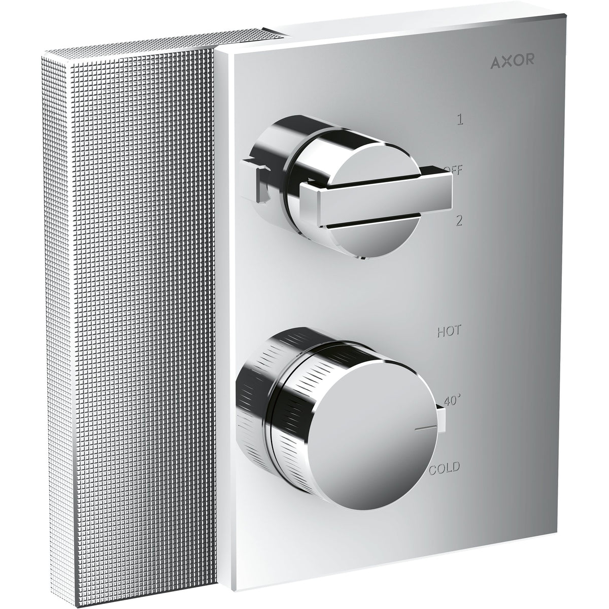 AXOR-Edge-Thermostat-for-concealed-installation-with-shut-off-diverter-valve-diamond-cut-Chrome-46761000
