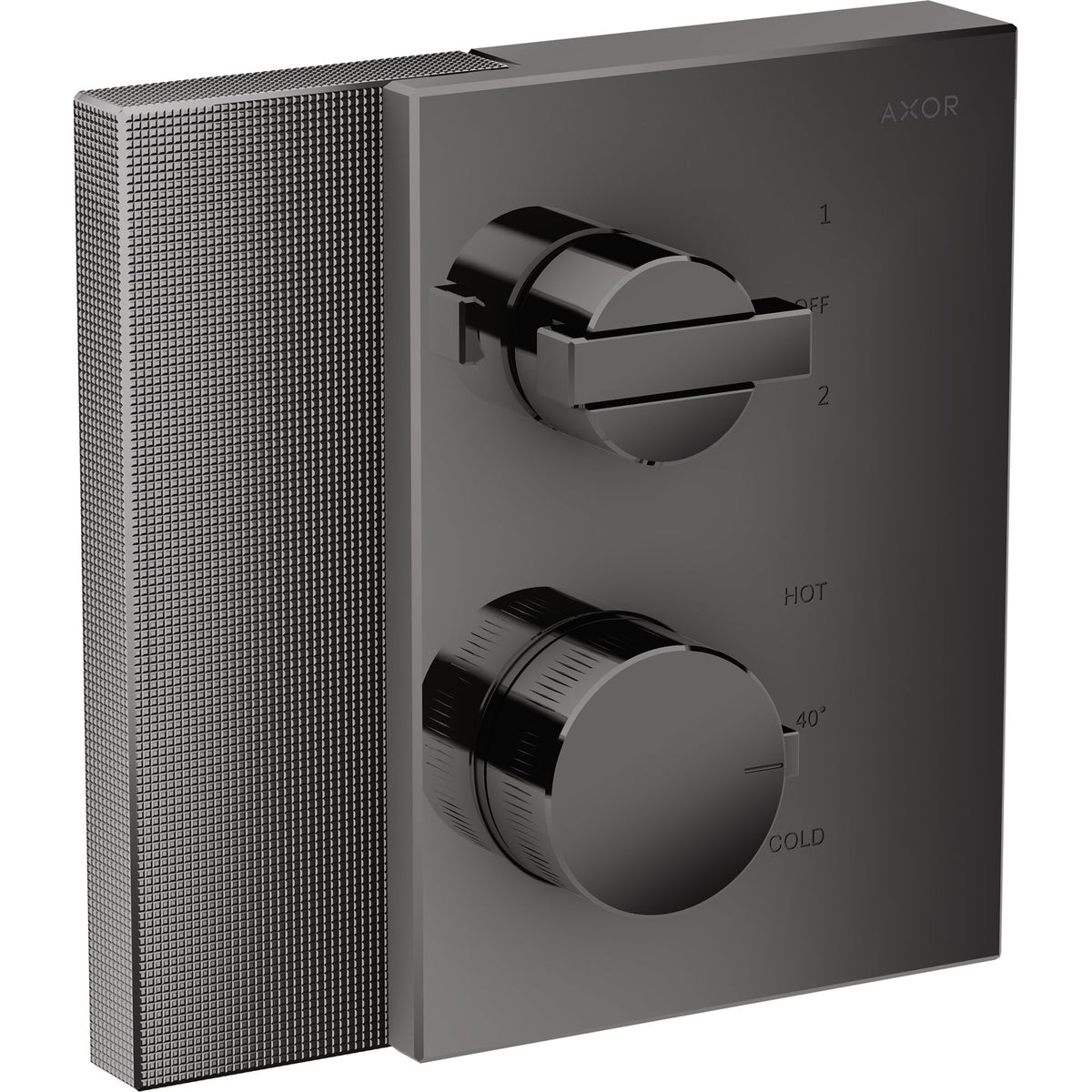 AXOR-Edge-Thermostat-for-concealed-installation-with-shut-off-diverter-valve-diamond-cut-Polished-Black-Chrome-46761330