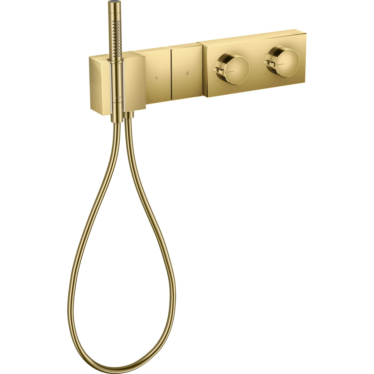 AXOR-Edge-Thermostatic-module-Select-470-100-for-concealed-installation-for-2-functions-diamond-cut-Polished-Gold-Optic-46701990