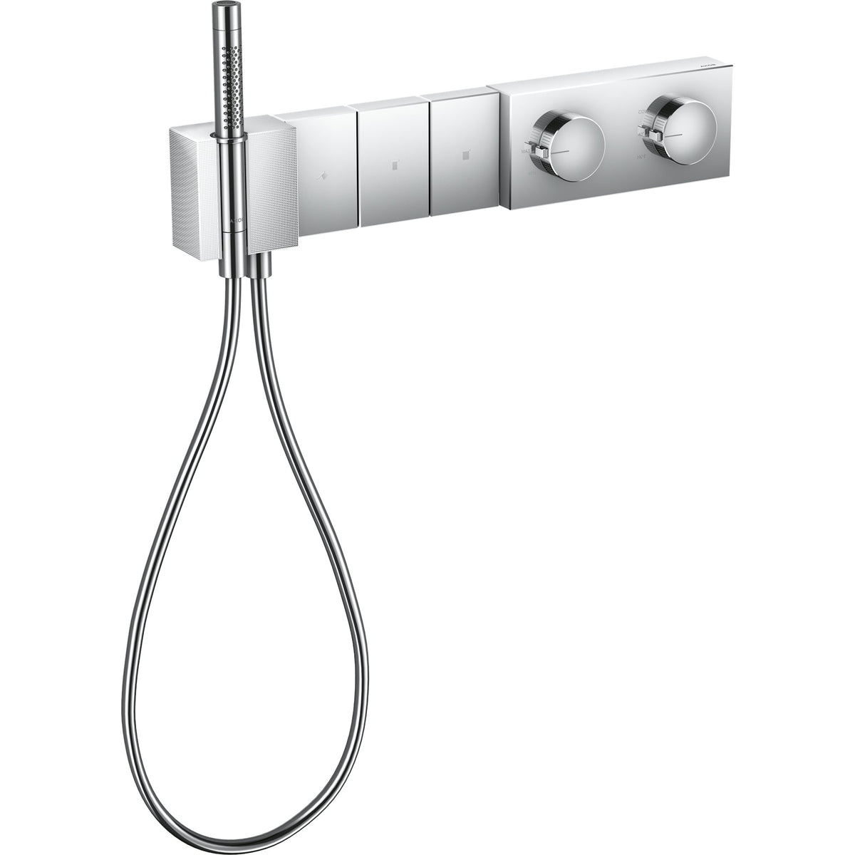 AXOR-Edge-Thermostatic-module-Select-540-100-for-concealed-installation-for-3-functions-diamond-cut-Chrome-46711000