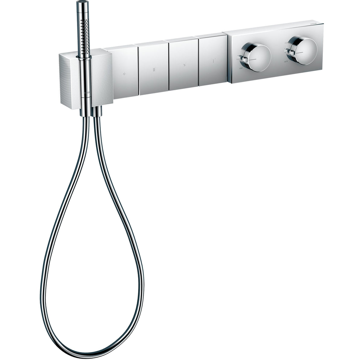 AXOR-Edge-Thermostatic-module-Select-610-100-for-concealed-installation-for-4-functions-diamond-cut-Chrome-46721000