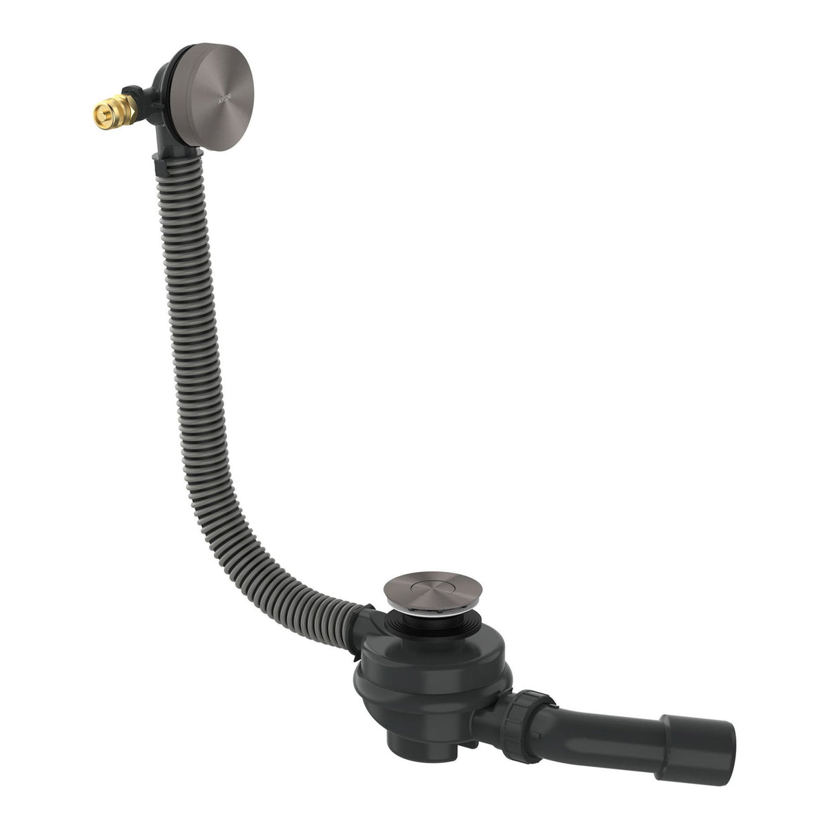 AXOR Flexaplus Complete set waste and overflow set for bathtub Brushed Black Chrome 42541340