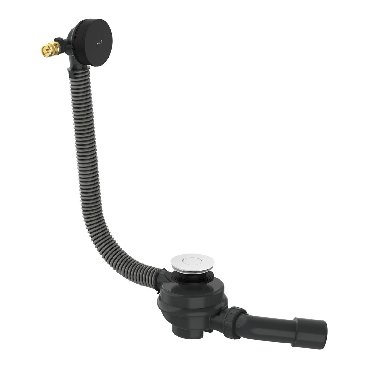 AXOR Flexaplus Complete set waste and overflow set for bathtub Matt Black 42541670