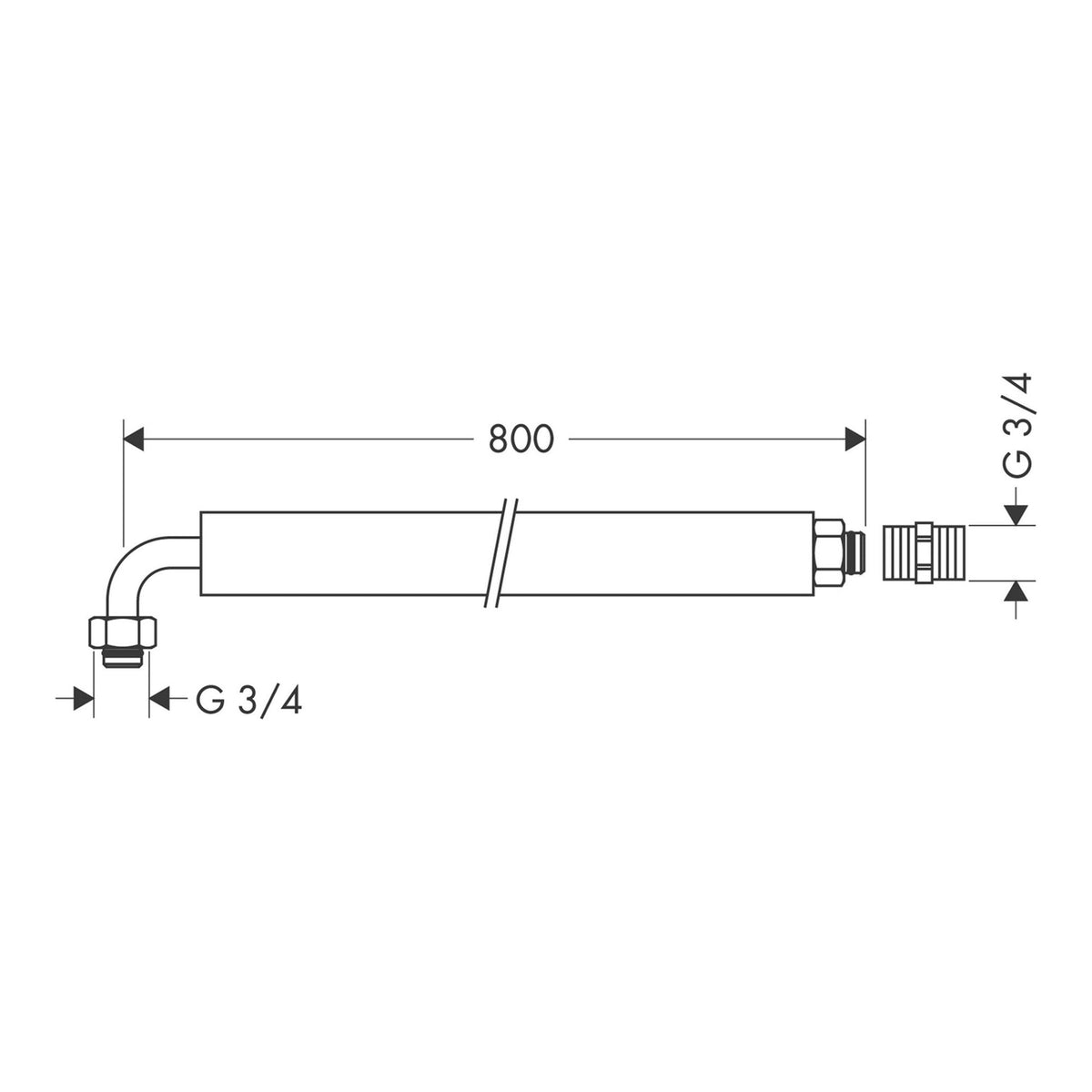 AXOR Flexible connection tube 800 mm 58308 technical 01